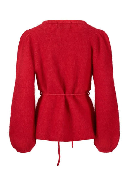 Fredrikke Chunky cardigan-bright red