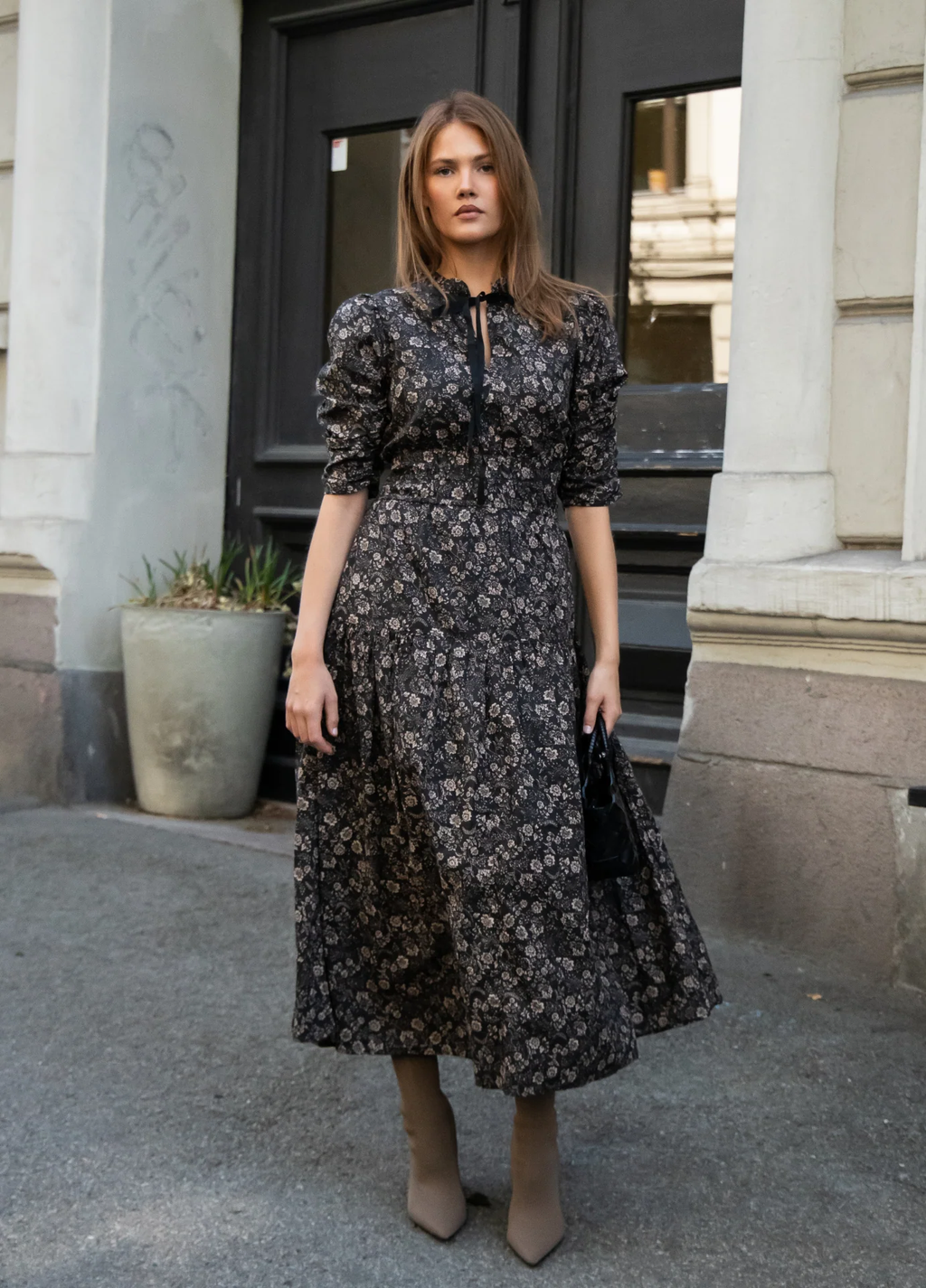 Madison dress-beige botanic
