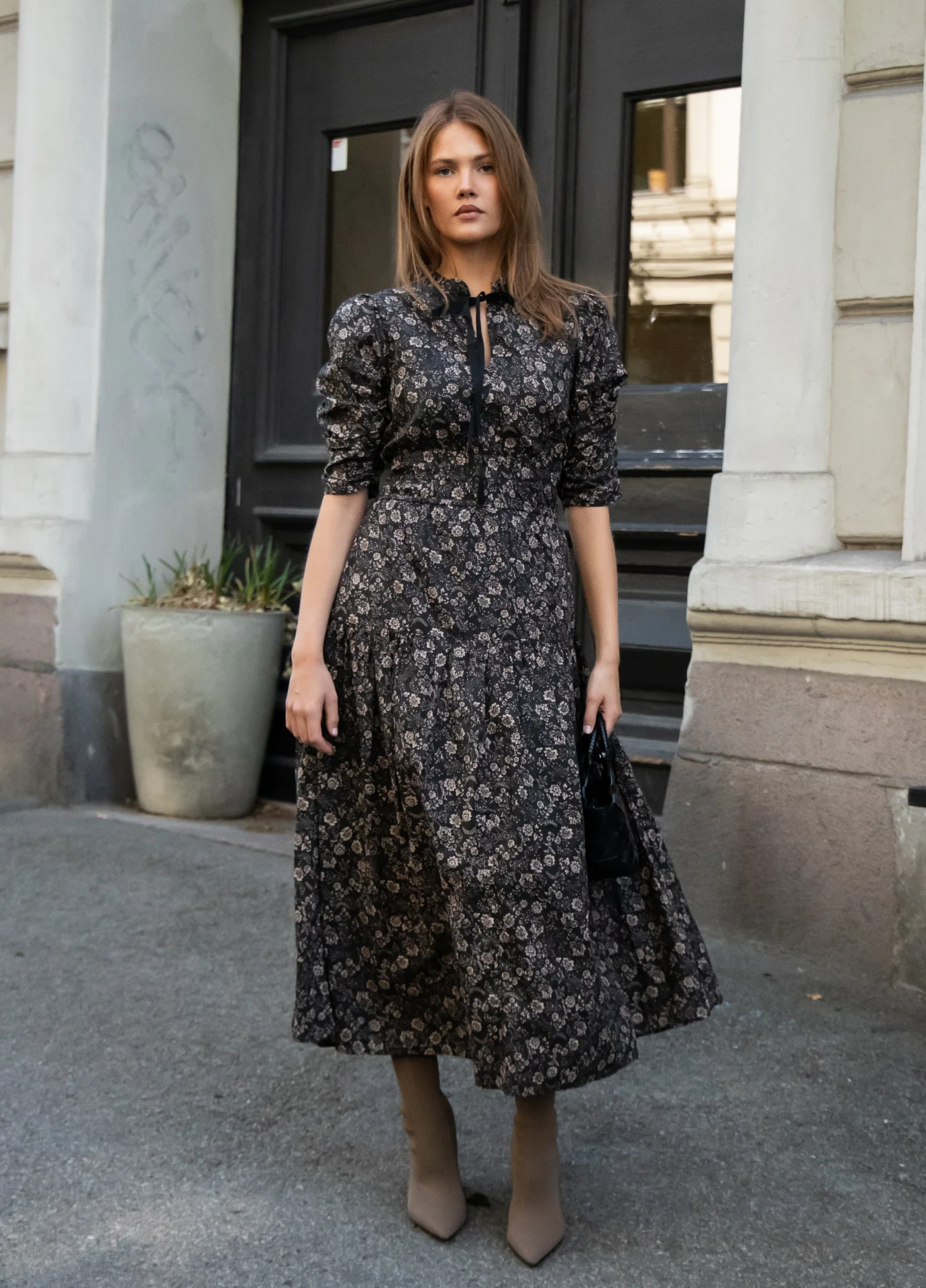 Madison dress-beige botanic