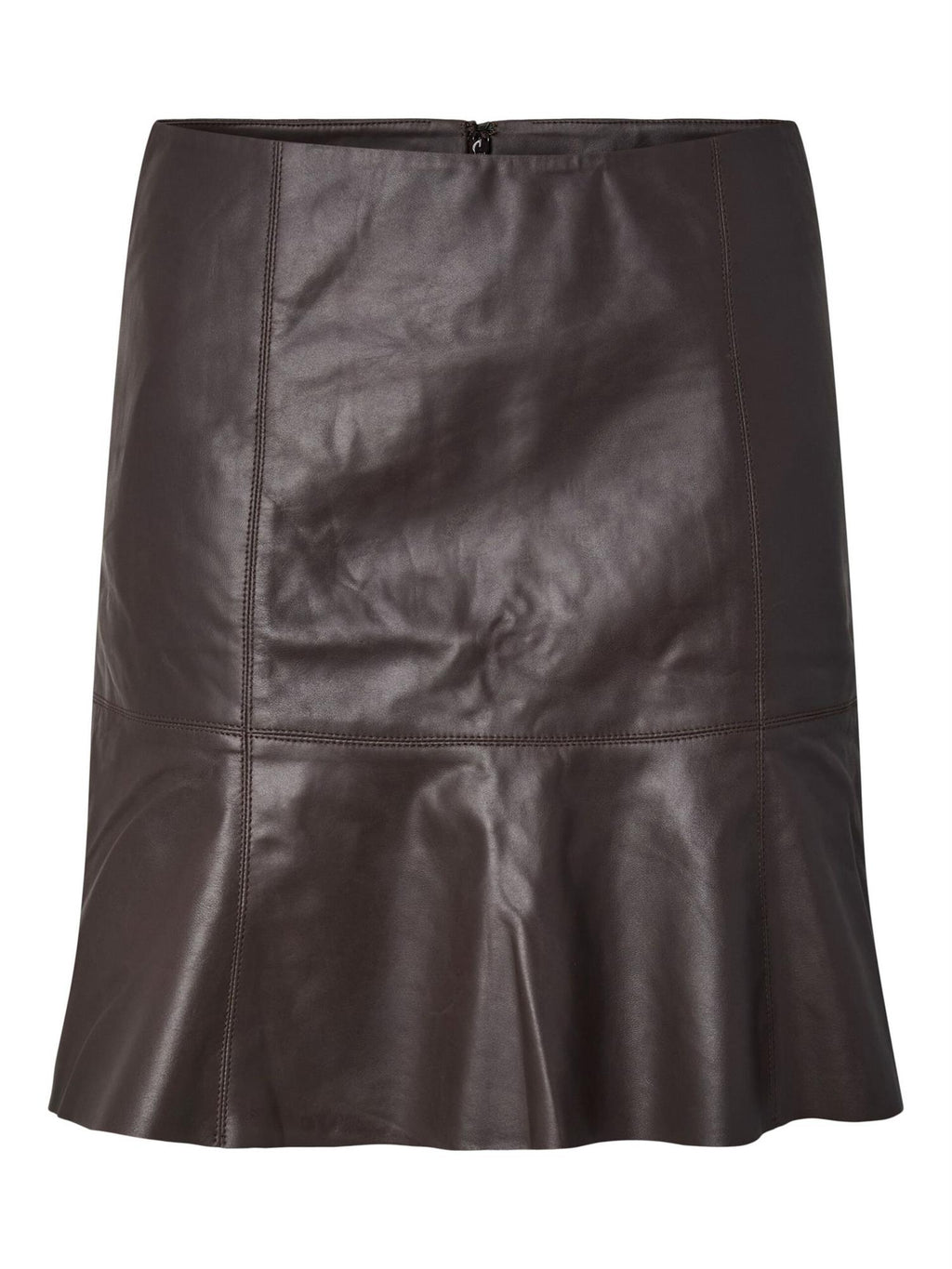 YasColly MW Naplon Leather Skirt Noos-coffee