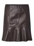 YasColly MW Naplon Leather Skirt Noos-coffee