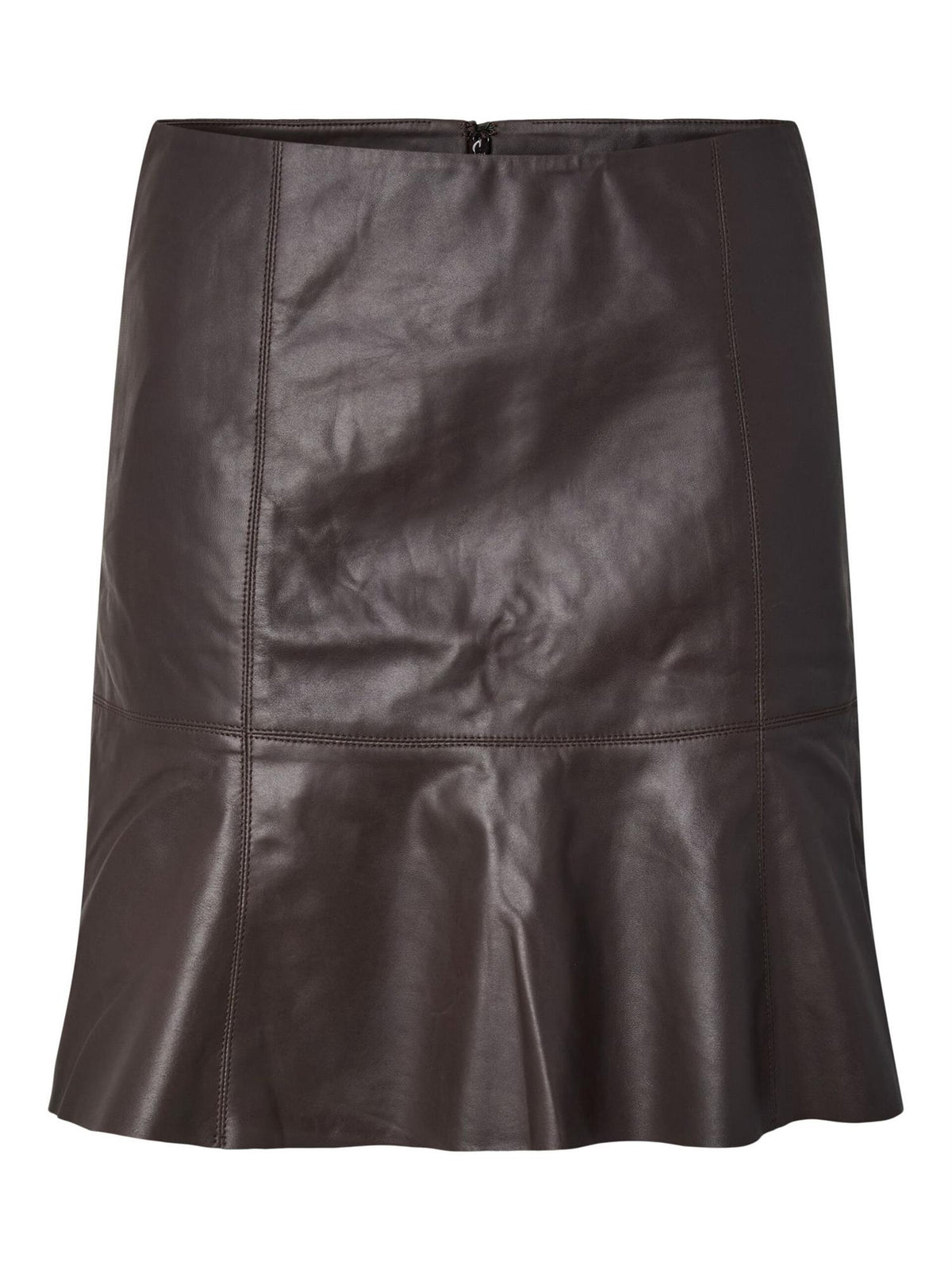 YasColly MW Naplon Leather Skirt Noos-coffee