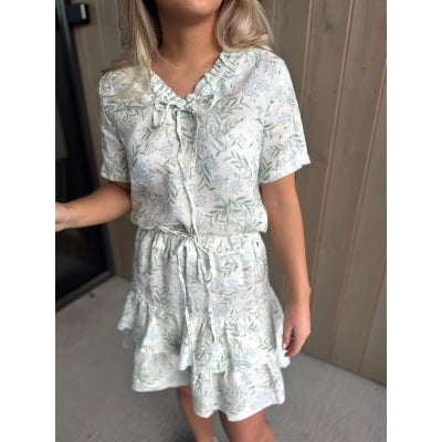 Clara Top-blue leaf print