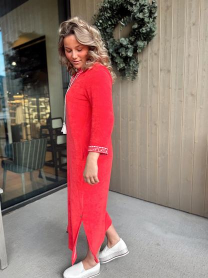 Kaftan Long Dress-coral