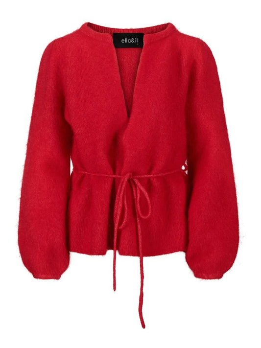 Fredrikke Chunky cardigan-bright red