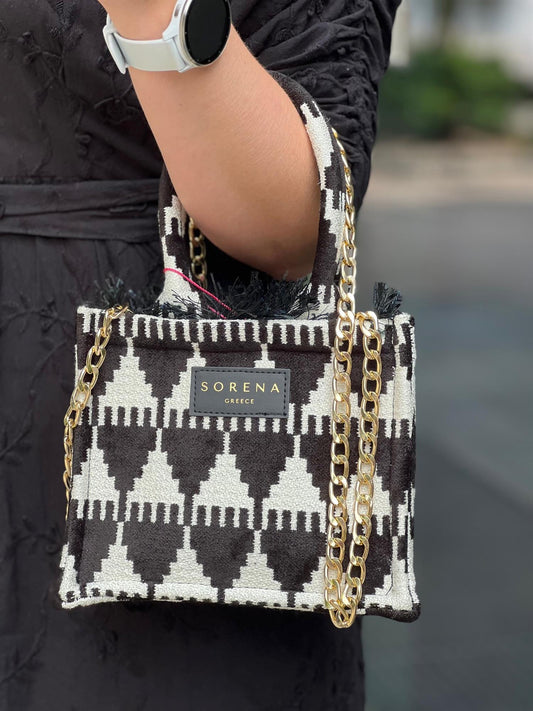 Sorena mini tote-black-white
