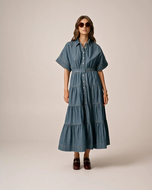 Denim Shirt dress-french blue