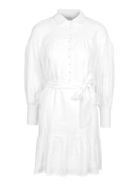 Leanne linen dress -white