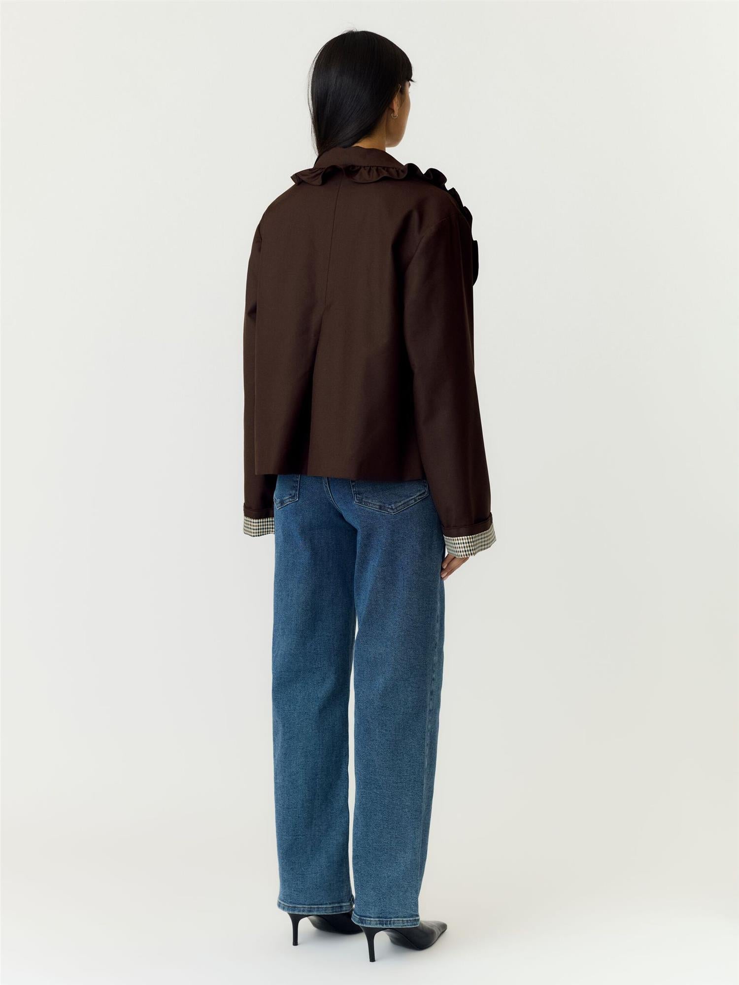 Yaselsia Ls Short trenchcoat-coffe bean