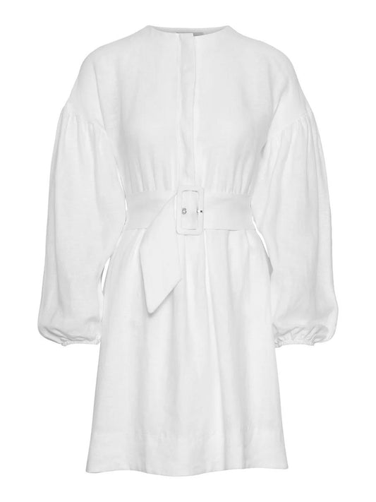 Aino linen dress - white