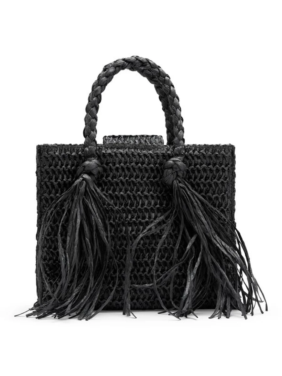 Rikke Straw Bag-black