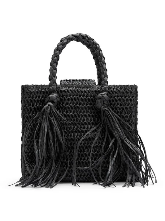 Rikke Straw Bag-black