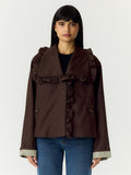 Yaselsia Ls Short trenchcoat-coffe bean