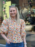 Striped Puffed Blouse-239