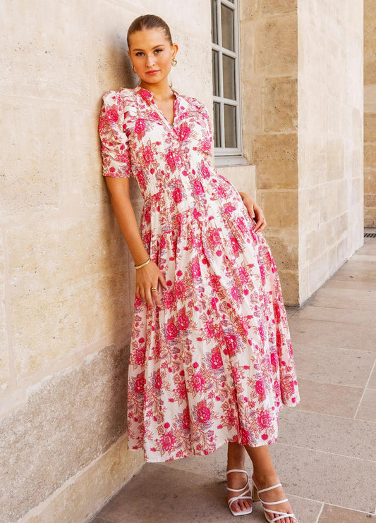 Fabienne dress-raspberry