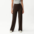 Asana Rel.straight pant32"-dk.brown