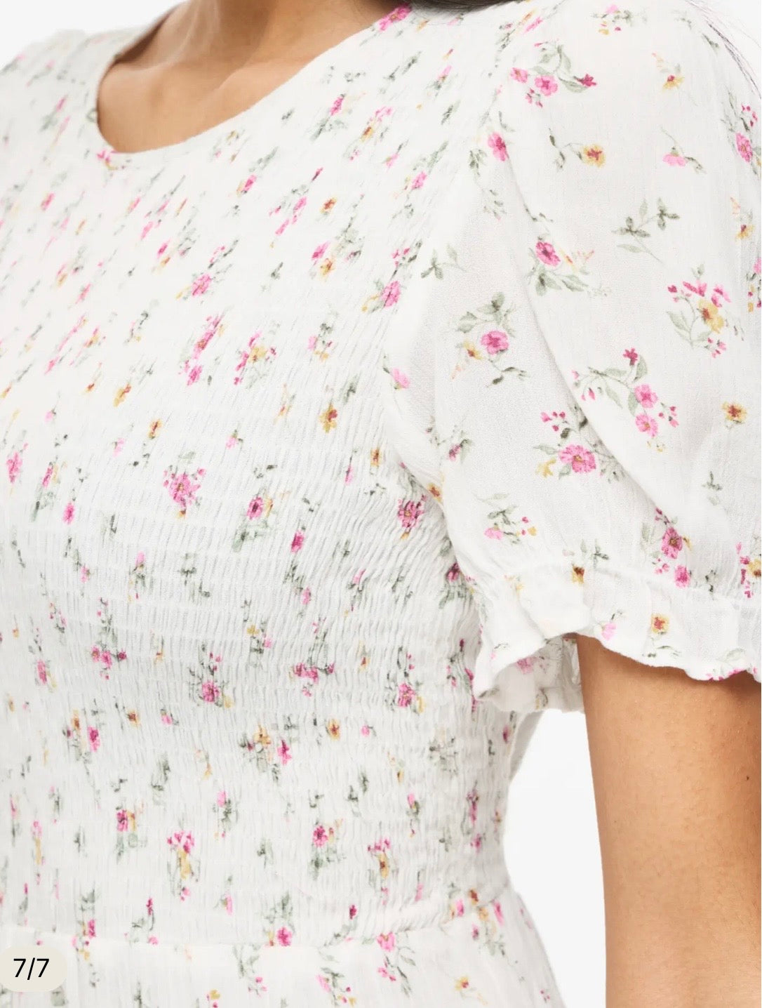 Vigreis neck ankle dress-pink flowers