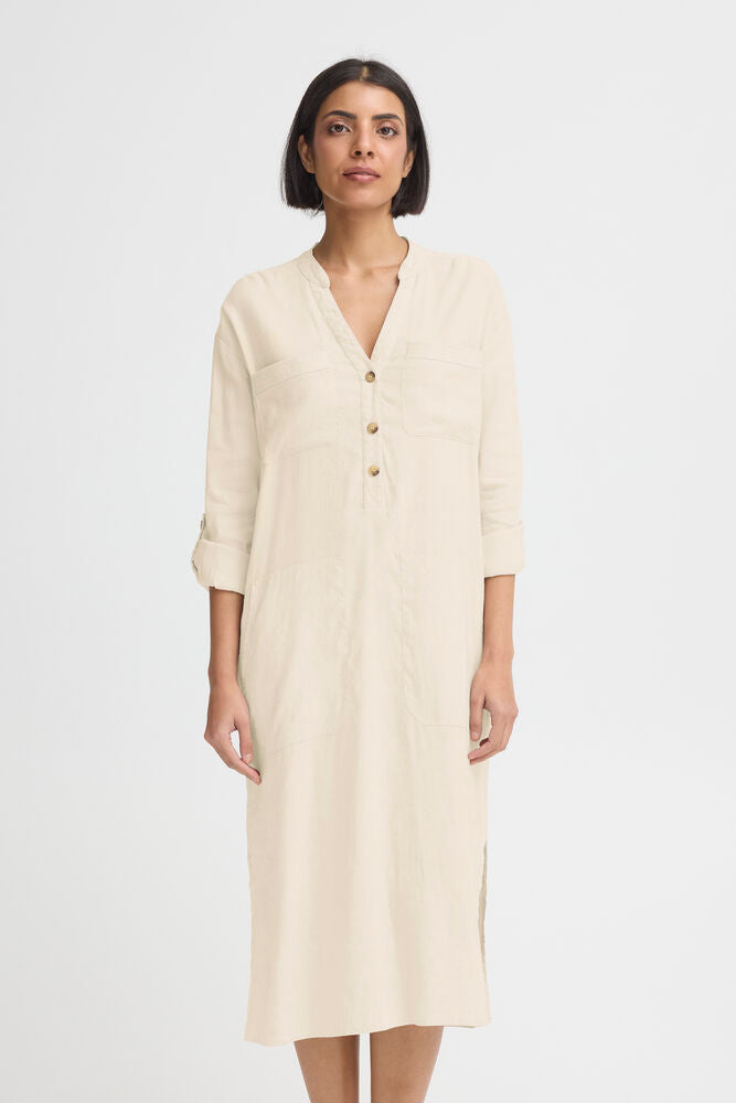 PZLuca Long Ss Dress-sandshell