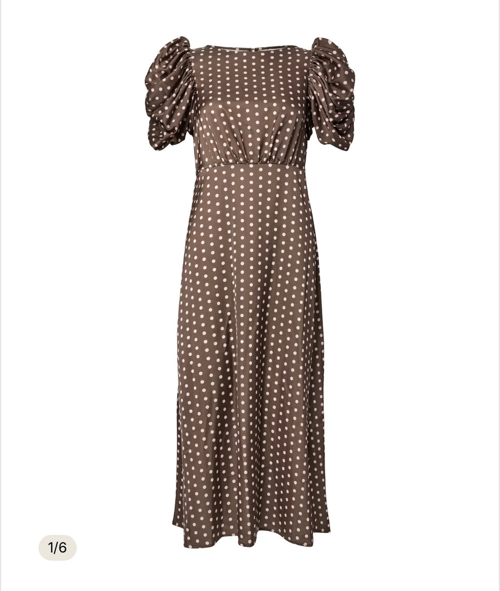 YASPELLA 2/4 long dress-ecru dots