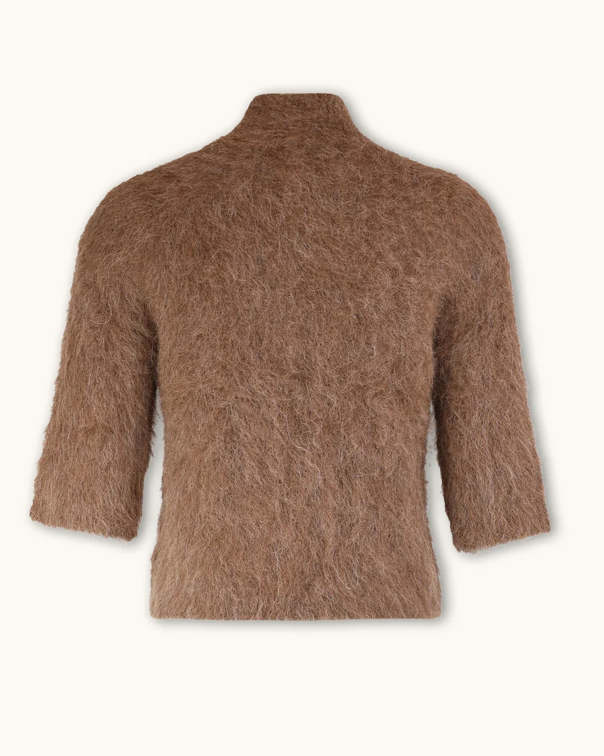 Hairy Knit Turtleneck-brown