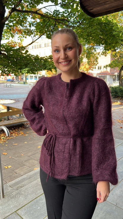 Fredrikke Chunky cardigan-burgunder