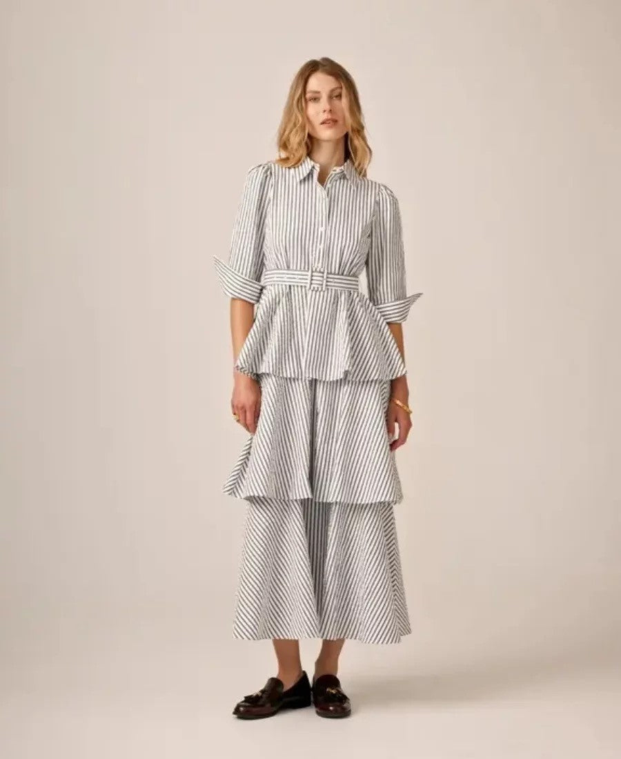 Seesucker Flounce Dress