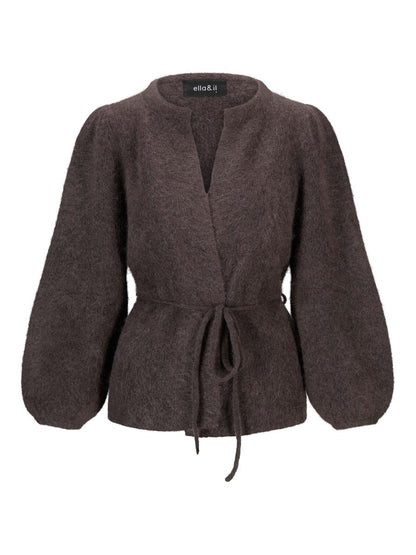 Fredrikke Chunky cardigan-dark brown
