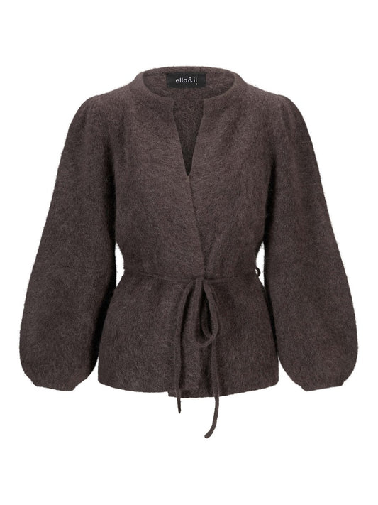 Fredrikke Chunky cardigan-dark brown