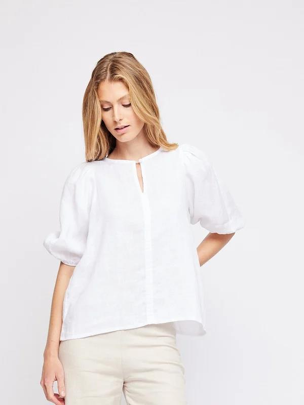 Anna linen top-white