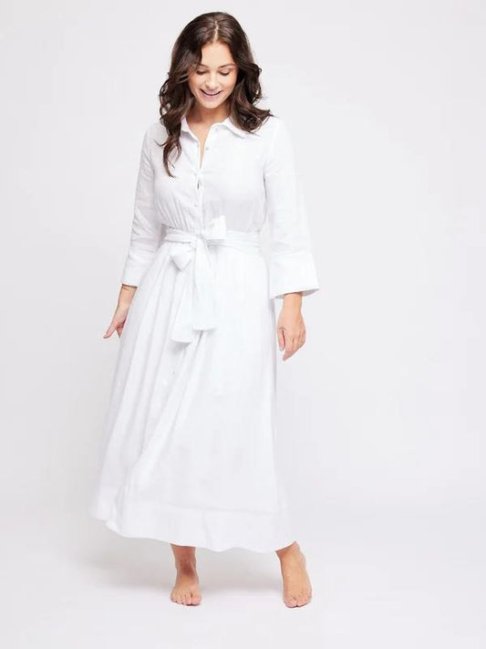 Marja Linen Dress-white