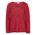 V neck long sleeve-red
