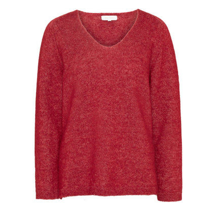V neck long sleeve-red