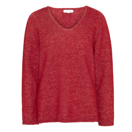 V neck long sleeve-red