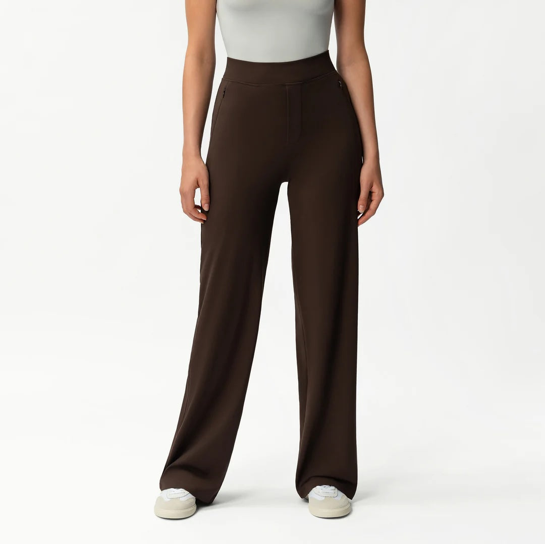 Asana Rel.straight pant30"-dk.brown