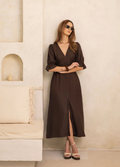 Andrea Dress-espresso linen