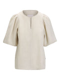 Anna Linen Top-beige melange