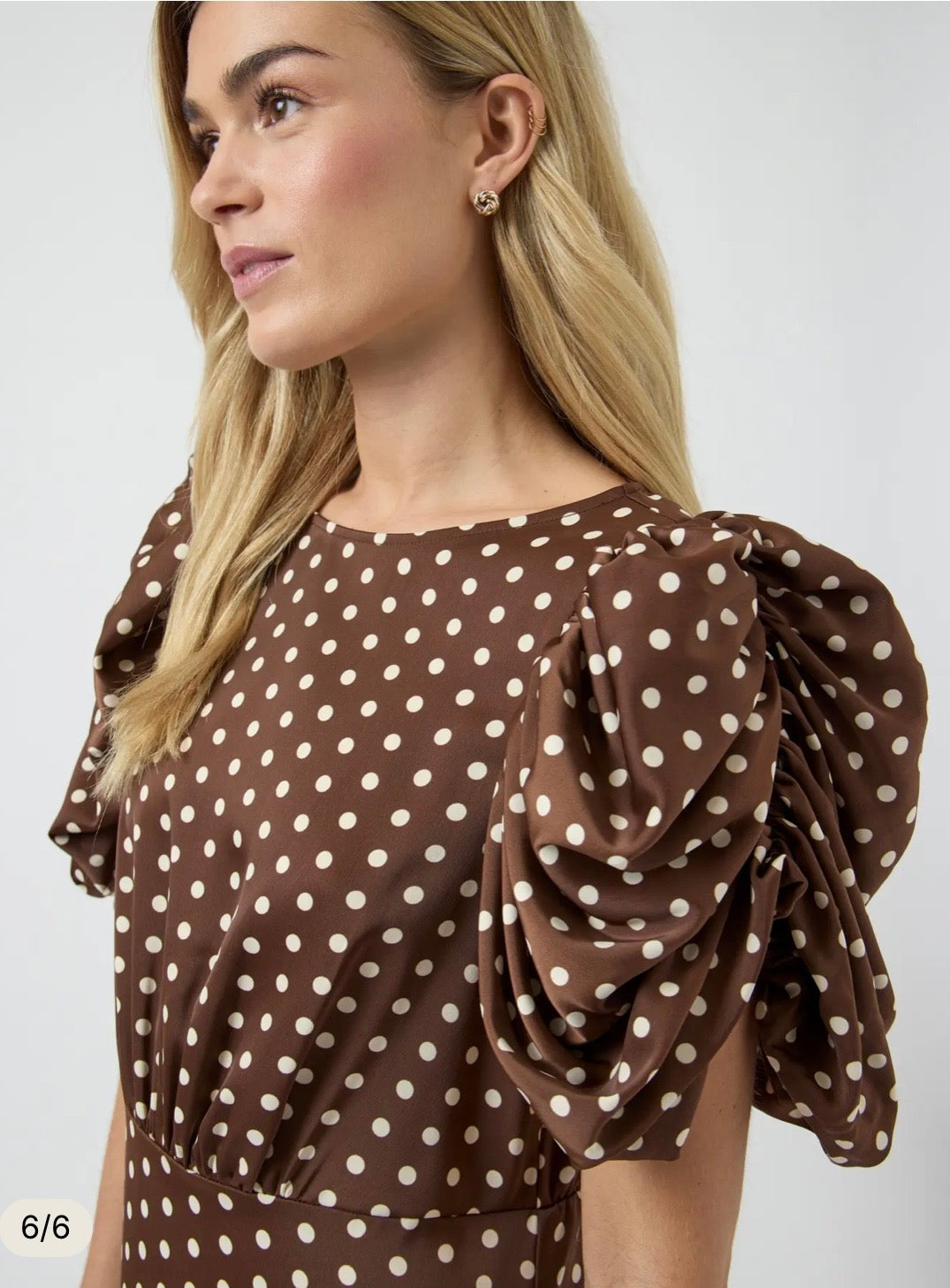 YASPELLA 2/4 long dress-ecru dots