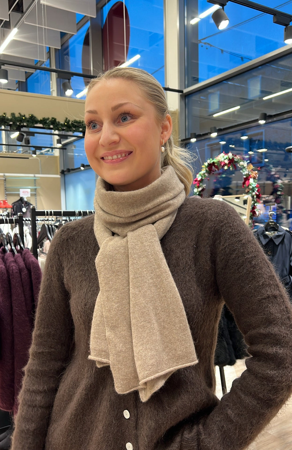 Kashmirskjerf Lyon beige