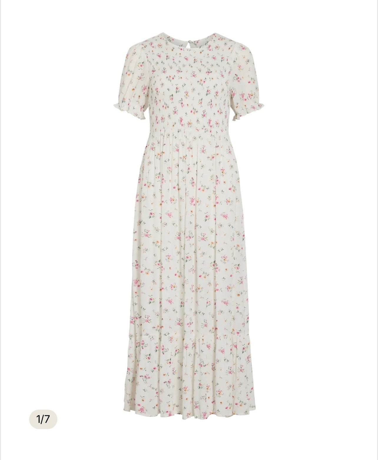 Vigreis neck ankle dress-pink flowers