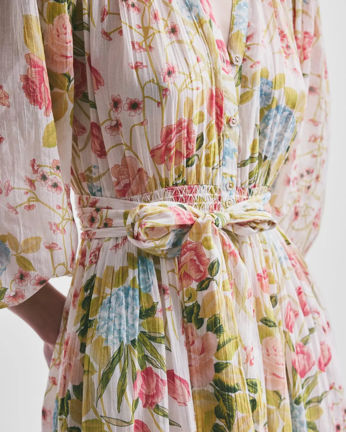 Bohemian belt dress-flower field
