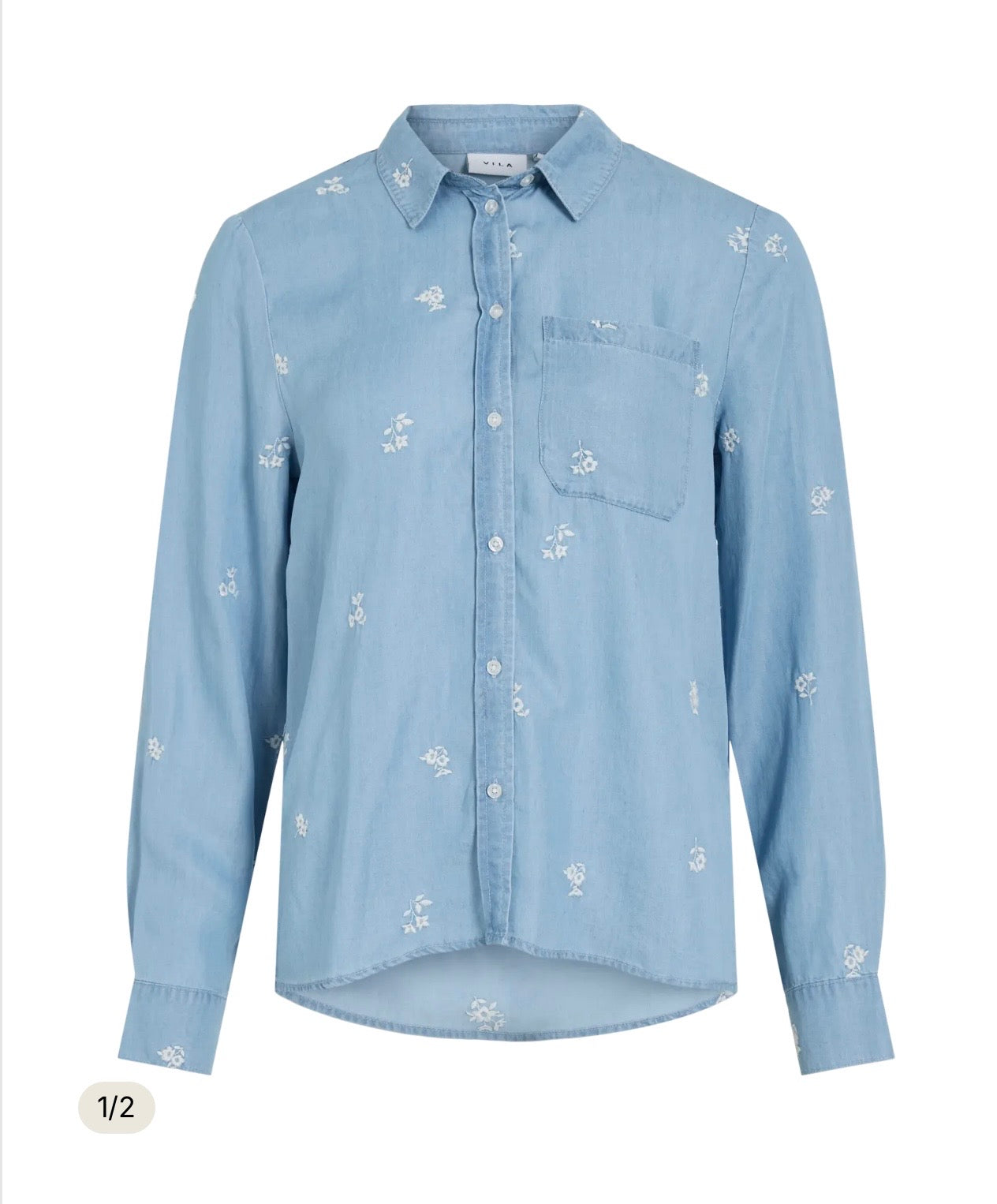 Vitea L/S emb denim shirt