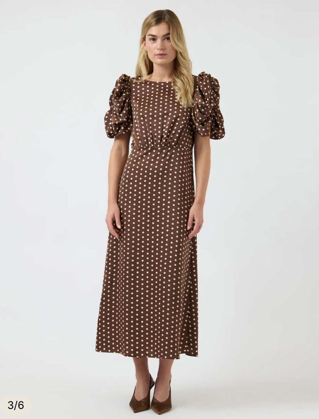 YASPELLA 2/4 long dress-ecru dots
