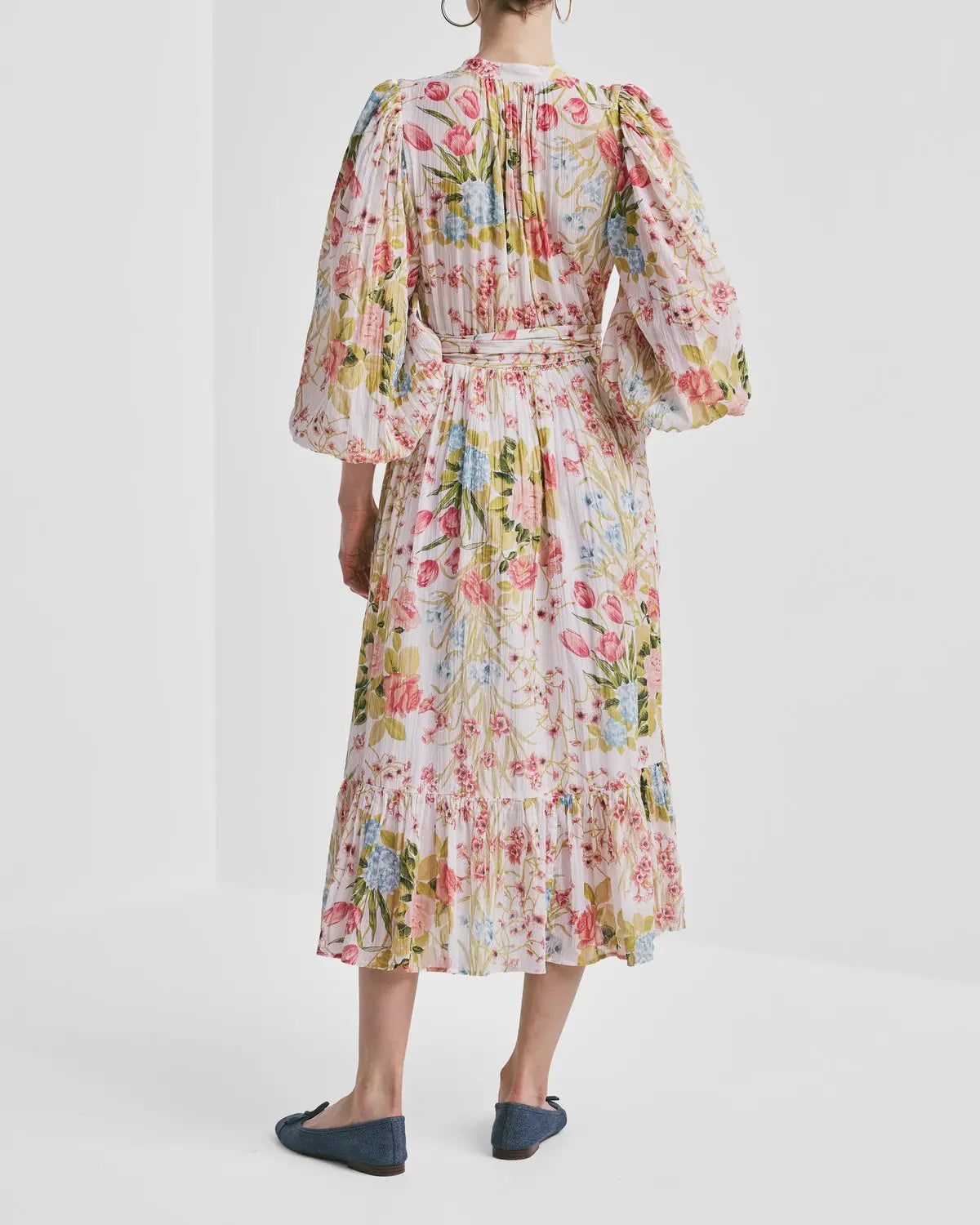 Bohemian belt dress-flower field