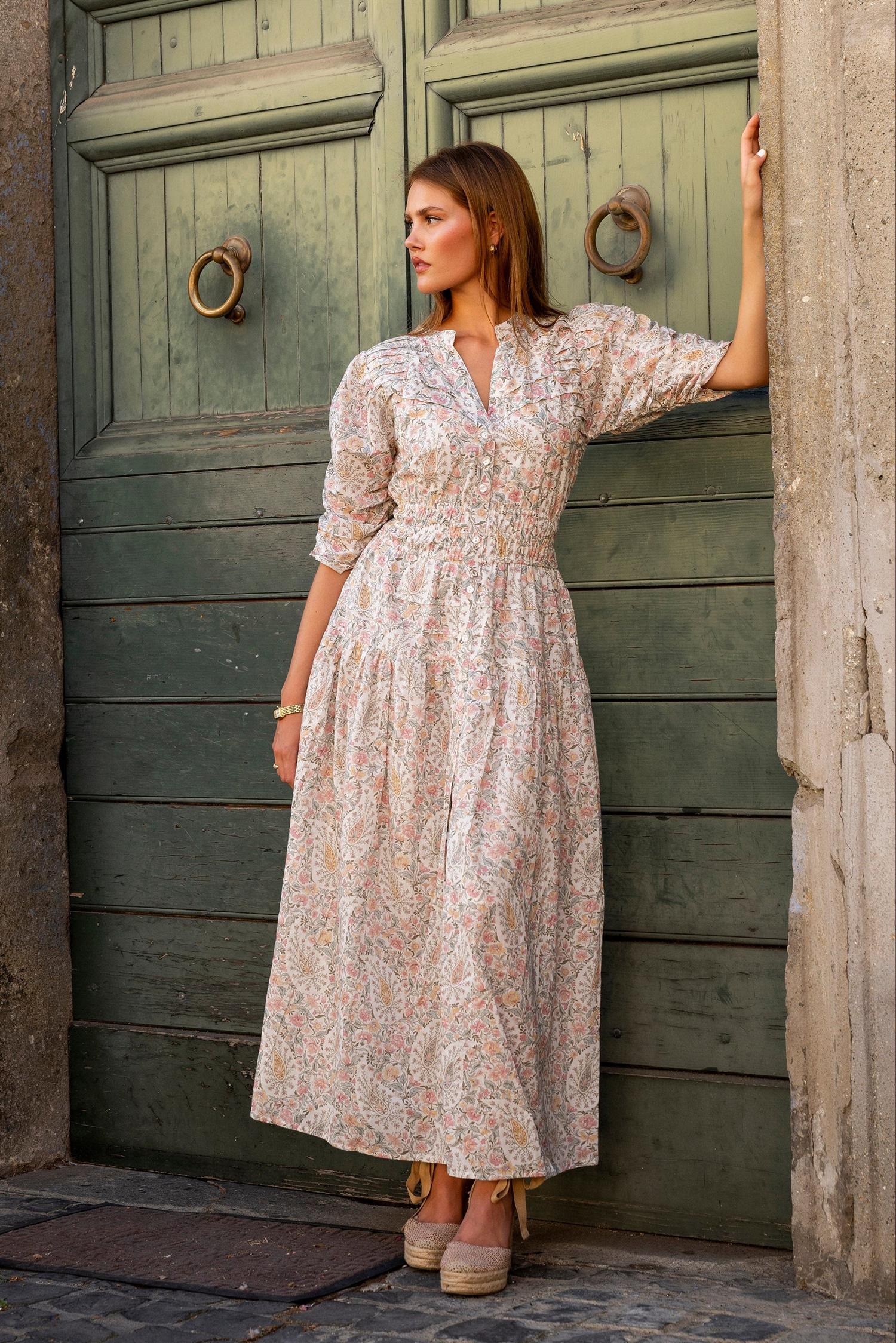 Fabienne dress-Pink Garden