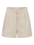 Freya Solid Linen Shorts-beige