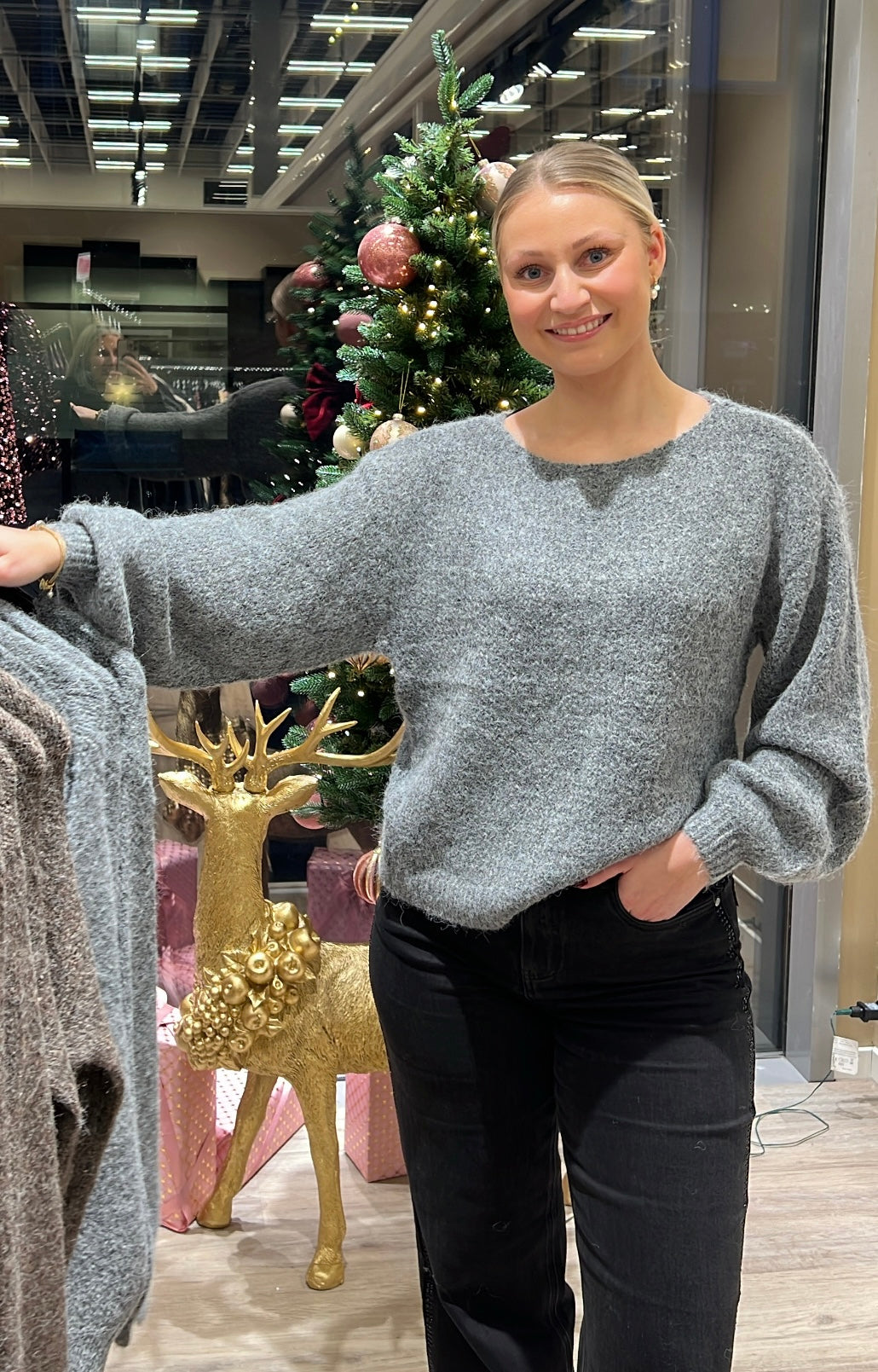 ViMarley L/S Knit Pullover-med.grey