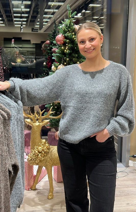 ViMarley L/S Knit Pullover-med.grey