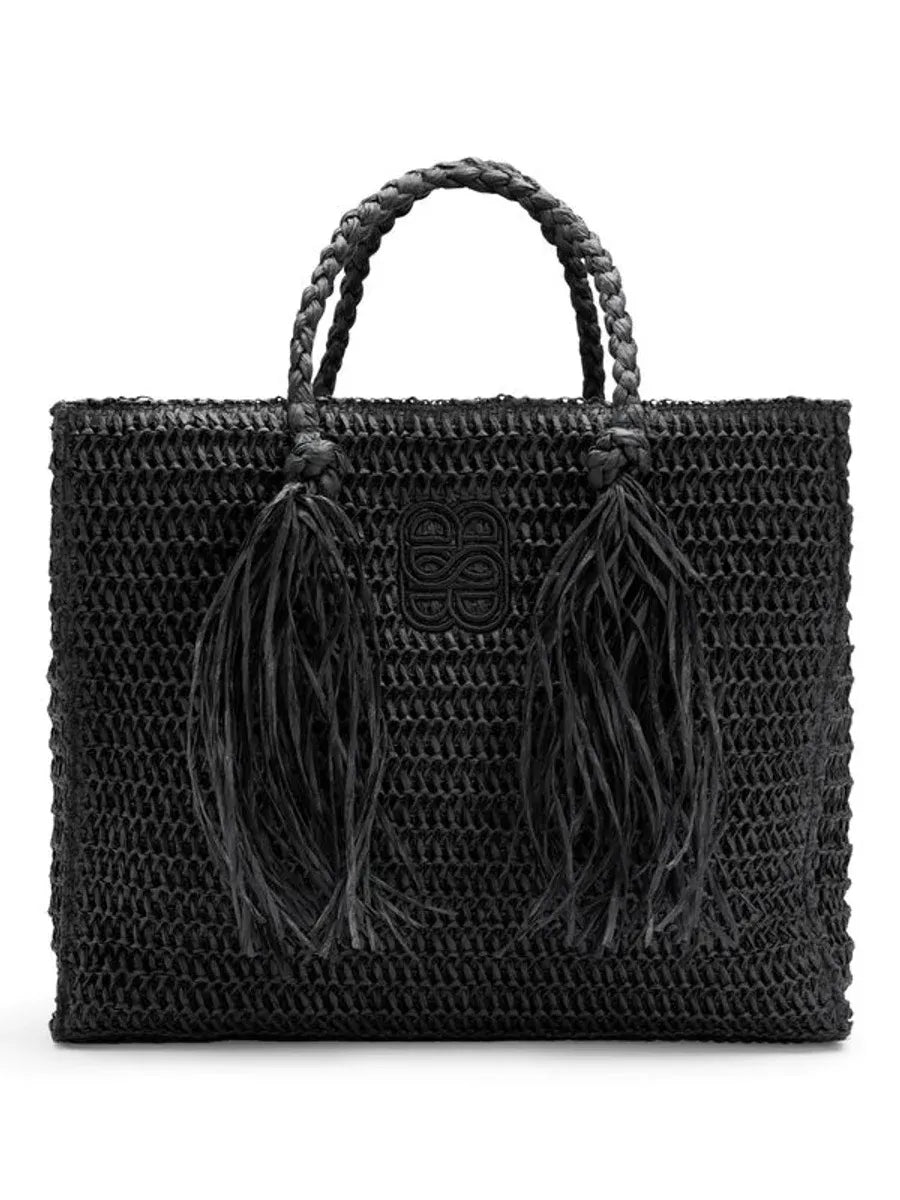 Rikke Straw Bag-black