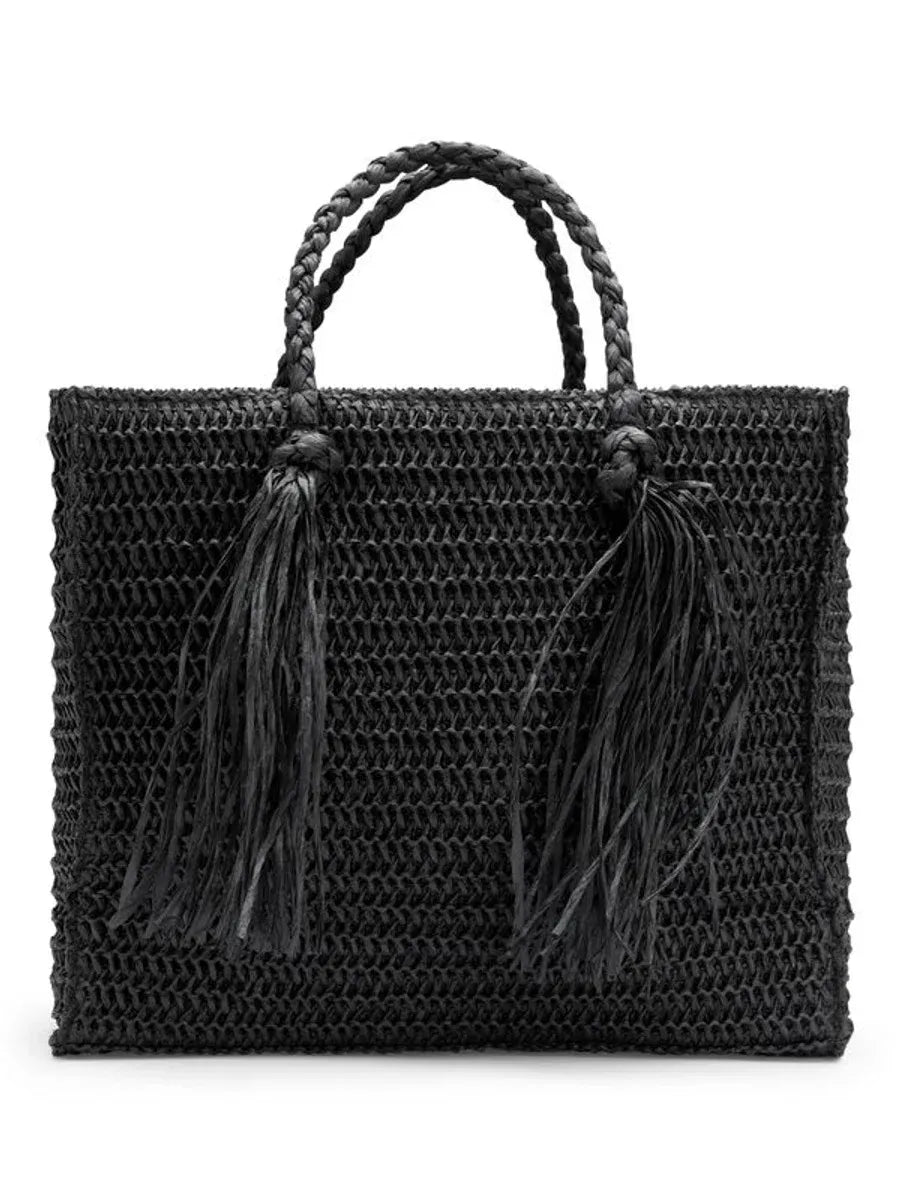 Rikke Straw Bag-black