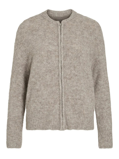 ViMarley L/S Zip Cardigan-natural melange
